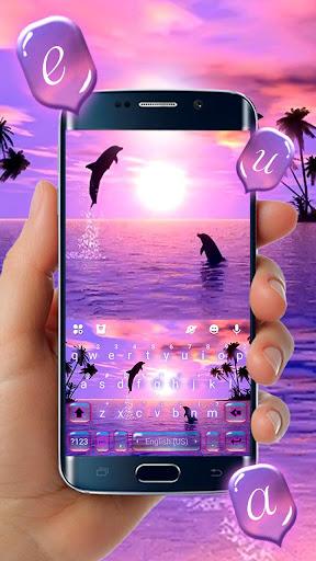 Sunset Sea Dolphin Keyboard Th - Image screenshot of android app