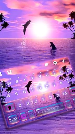 Sunset Sea Dolphin Keyboard Th - Image screenshot of android app