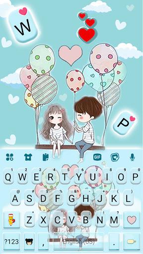 Sweet Couple Love ۲ Keyboard Theme - عکس برنامه موبایلی اندروید