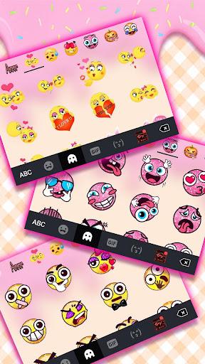 Sweet Donut Pink Drip Keyboard Theme - عکس برنامه موبایلی اندروید