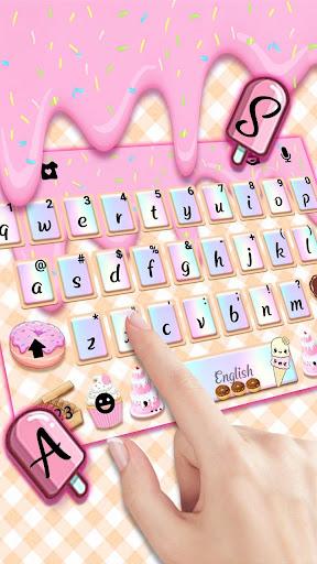 Sweet Donut Pink Drip Keyboard Theme - Image screenshot of android app