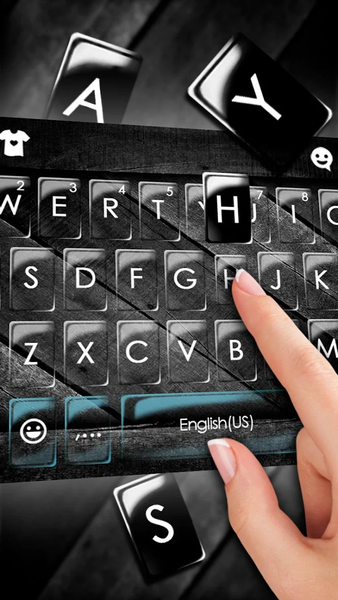 Tech Black Glass Keyboard Theme - Image screenshot of android app