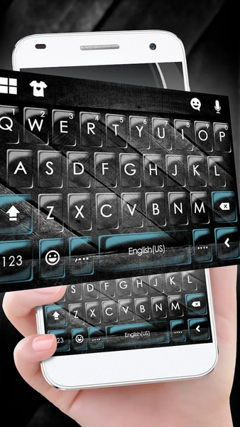 Tech Black Glass Keyboard Theme - Image screenshot of android app