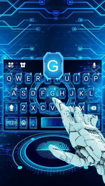 Tech Fingerprint Keyboard Theme - Image screenshot of android app