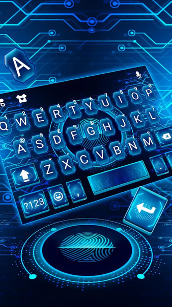 Tech Fingerprint Keyboard Theme - Image screenshot of android app