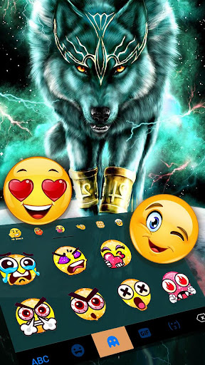 thunder neon wolf keyboard theme