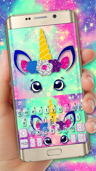 Unicorn Galaxy Keyboard Theme - Image screenshot of android app