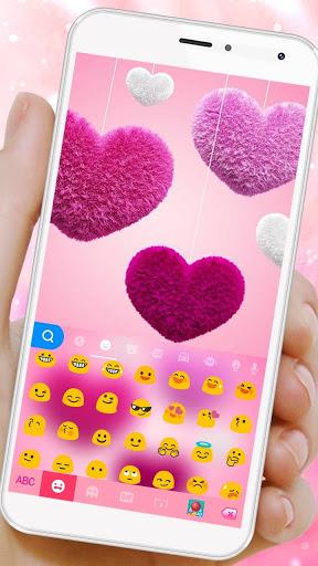 Valentine Plush Heart Keyboard Theme - Image screenshot of android app