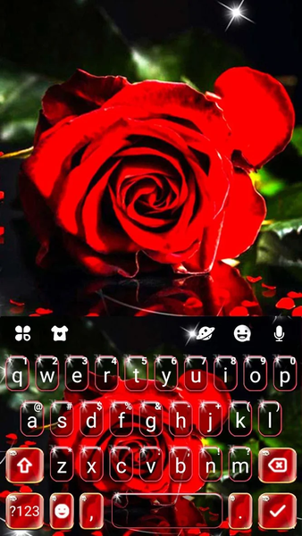 Valentine Red Rose Keyboard Theme - عکس برنامه موبایلی اندروید