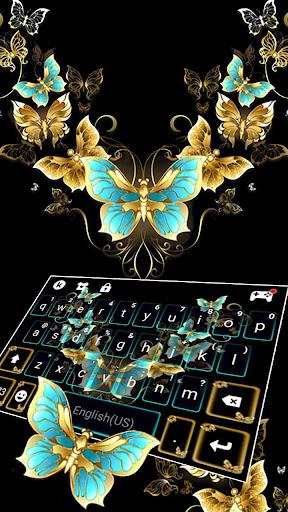 Vintage Golden Butterfly Keyboard Theme - Image screenshot of android app