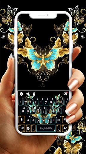 Vintage Golden Butterfly Keyboard Theme - عکس برنامه موبایلی اندروید