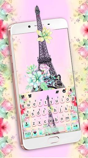 Vintage Paris Flowers Keyboard Theme - عکس برنامه موبایلی اندروید