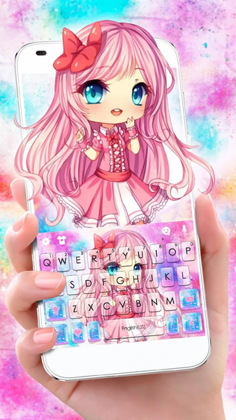 Pink Cute Girl Theme - Image screenshot of android app