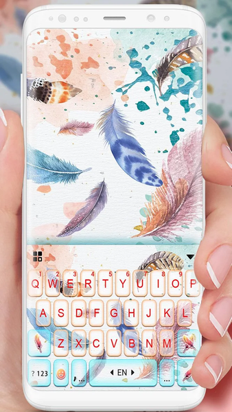 Watercolor Lite Feather Keyboard Theme - عکس برنامه موبایلی اندروید