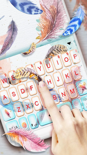 Watercolor Lite Feather Keyboard Theme - عکس برنامه موبایلی اندروید