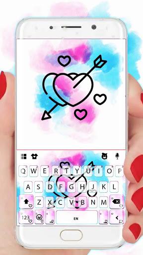 Watercolor Love Arrow Keyboard Theme - عکس برنامه موبایلی اندروید