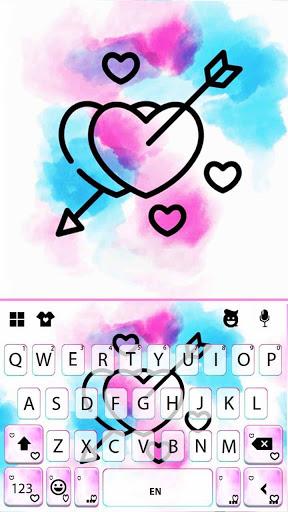 Watercolor Love Arrow Keyboard Theme - عکس برنامه موبایلی اندروید