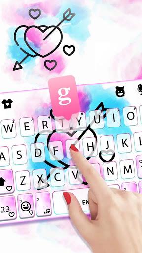 Watercolor Love Arrow Keyboard Theme - Image screenshot of android app