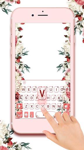 Watercolor Pretty Floral Keyboard Theme - Image screenshot of android app