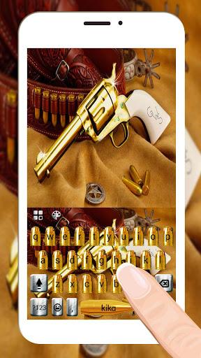 Western Gold Gun Keyboard Theme - Image screenshot of android app