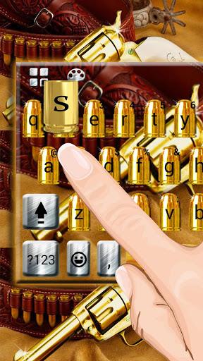 Western Gold Gun Keyboard Theme - Image screenshot of android app