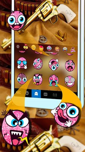 Western Gold Gun Keyboard Theme - Image screenshot of android app