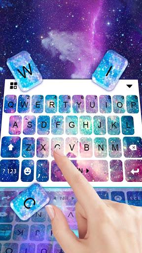 White 3D Galaxy Keyboard Theme - عکس برنامه موبایلی اندروید