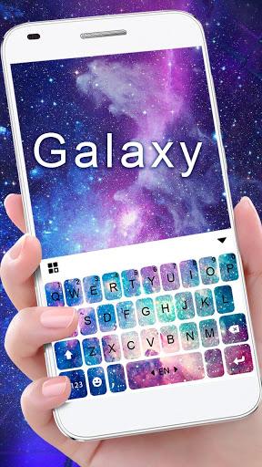 White 3D Galaxy Keyboard Theme - عکس برنامه موبایلی اندروید