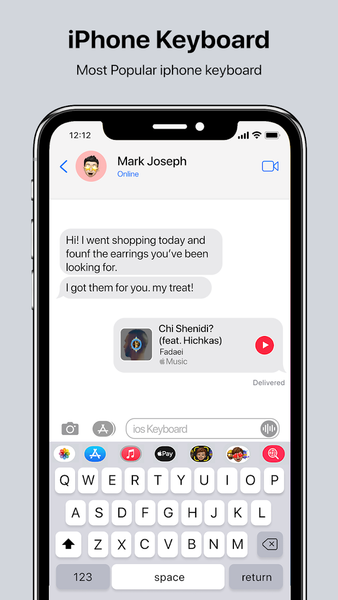 iPhone Keyboard - Image screenshot of android app