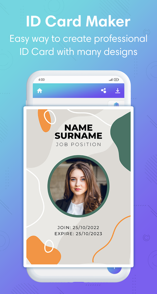 ID Card Maker - Employee ID - عکس برنامه موبایلی اندروید