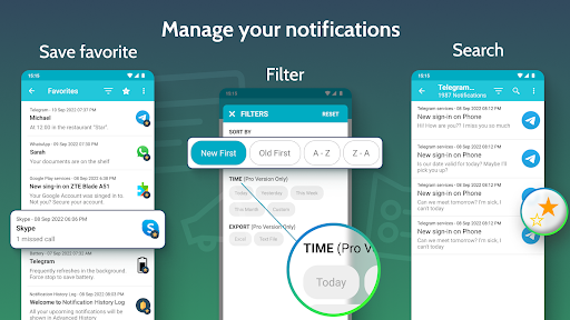 Notification History Log - عکس برنامه موبایلی اندروید