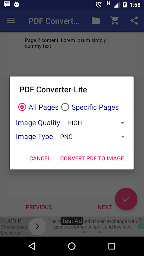 PDF to Image Converter - Lite - Image screenshot of android app