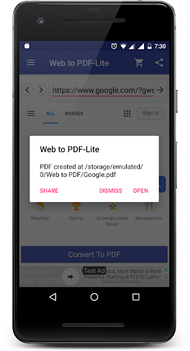 Web to PDF Converter - Lite - Image screenshot of android app