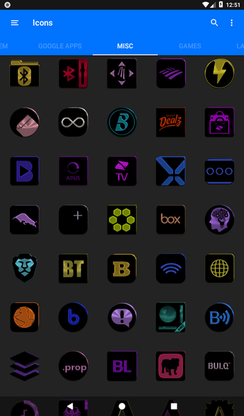 Black and Colors Icon Pack - عکس برنامه موبایلی اندروید