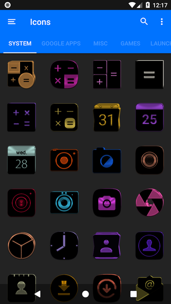 Black and Colors Icon Pack - عکس برنامه موبایلی اندروید