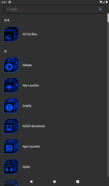 ۳D Flat Blue Icon Pack - عکس برنامه موبایلی اندروید