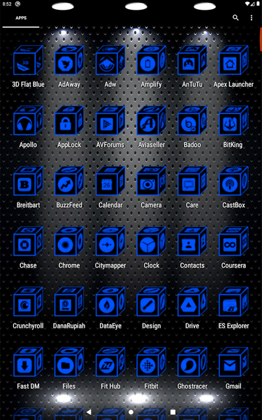 ۳D Flat Blue Icon Pack - عکس برنامه موبایلی اندروید