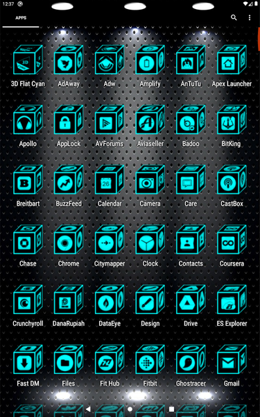 ۳D Flat Cyan Icon Pack - عکس برنامه موبایلی اندروید