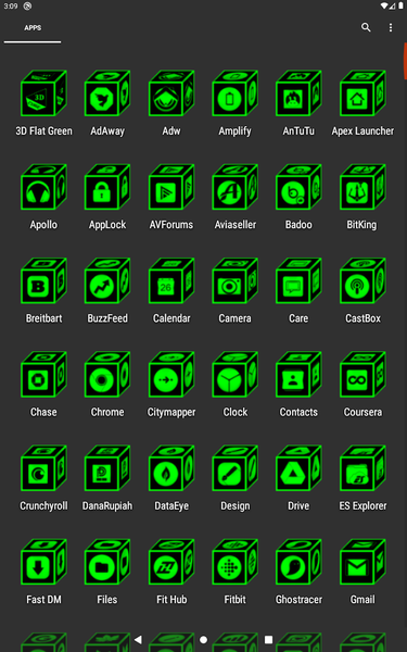 ۳D Flat Green Icon Pack - عکس برنامه موبایلی اندروید