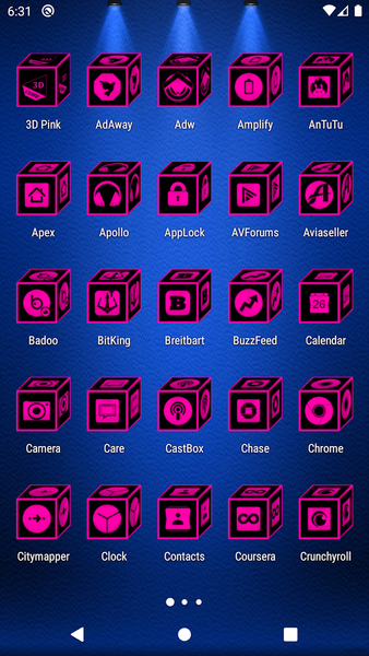 3D Flat Pink Icon Pack - Image screenshot of android app