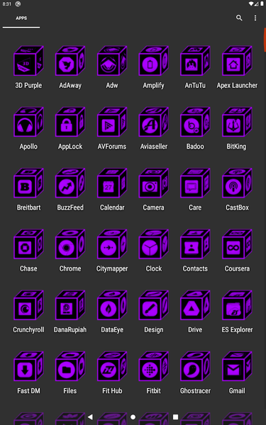 ۳D Flat Purple Icon Pack - عکس برنامه موبایلی اندروید