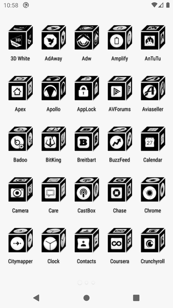 ۳D Flat White Icon Pack - عکس برنامه موبایلی اندروید