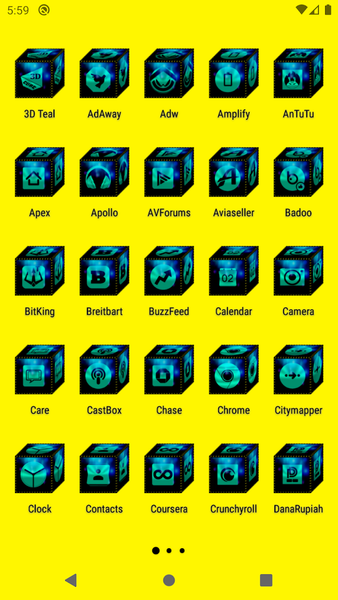 3D Teal Icon Pack - Image screenshot of android app