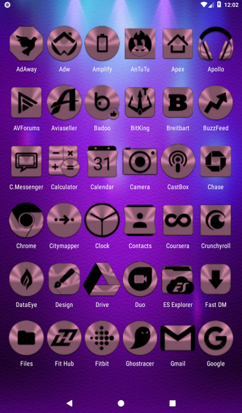 Lilac Purple & Black Icon Pack - عکس برنامه موبایلی اندروید