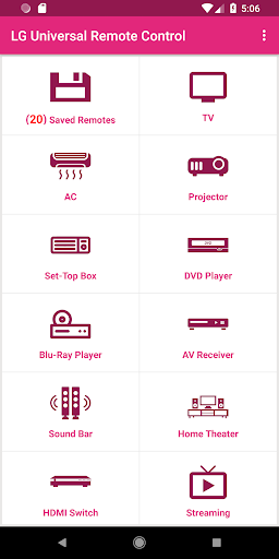 LG Universal Remote - عکس برنامه موبایلی اندروید