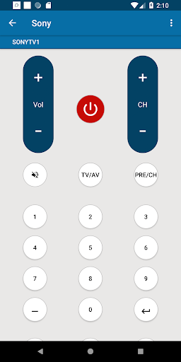 Sony Universal Remote Control - عکس برنامه موبایلی اندروید