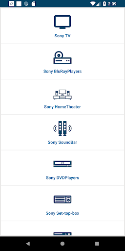 Sony Universal Remote Control - عکس برنامه موبایلی اندروید