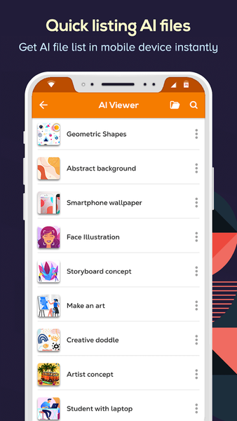 Illustrator File Viewer, List - عکس برنامه موبایلی اندروید
