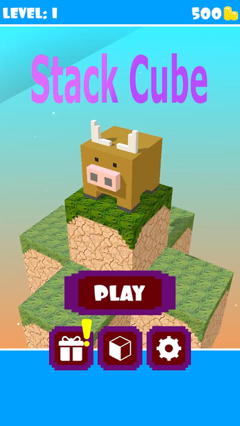 Stack Cube Jump Jump - Gameplay image of android game