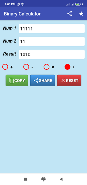 Binary Calculator - عکس برنامه موبایلی اندروید